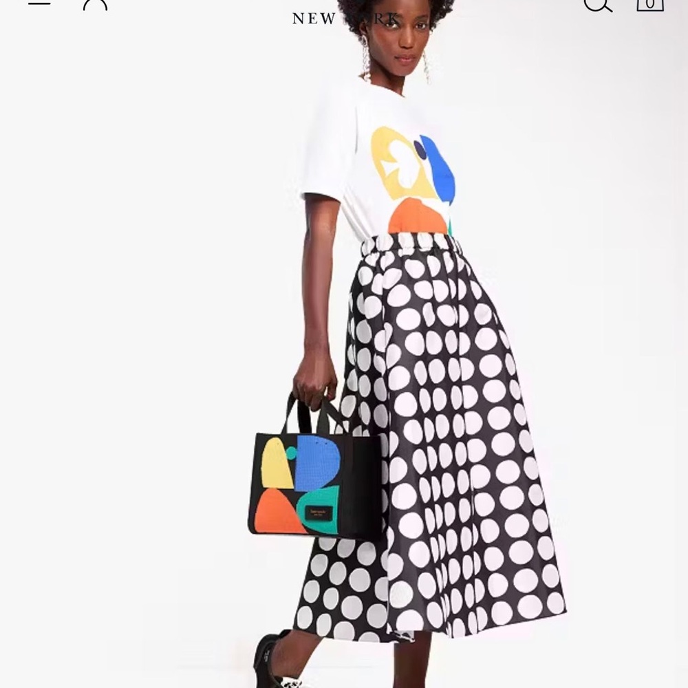 Kate Spade Art Dots Jacquard Skirt size S